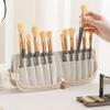 Upright PU Makeup Brush Storage Bag Foldable And Portable Travel Makeup Brush Bag Large Capacity Embroidery Tool Pen Eyebrow Pencil Tool Kit