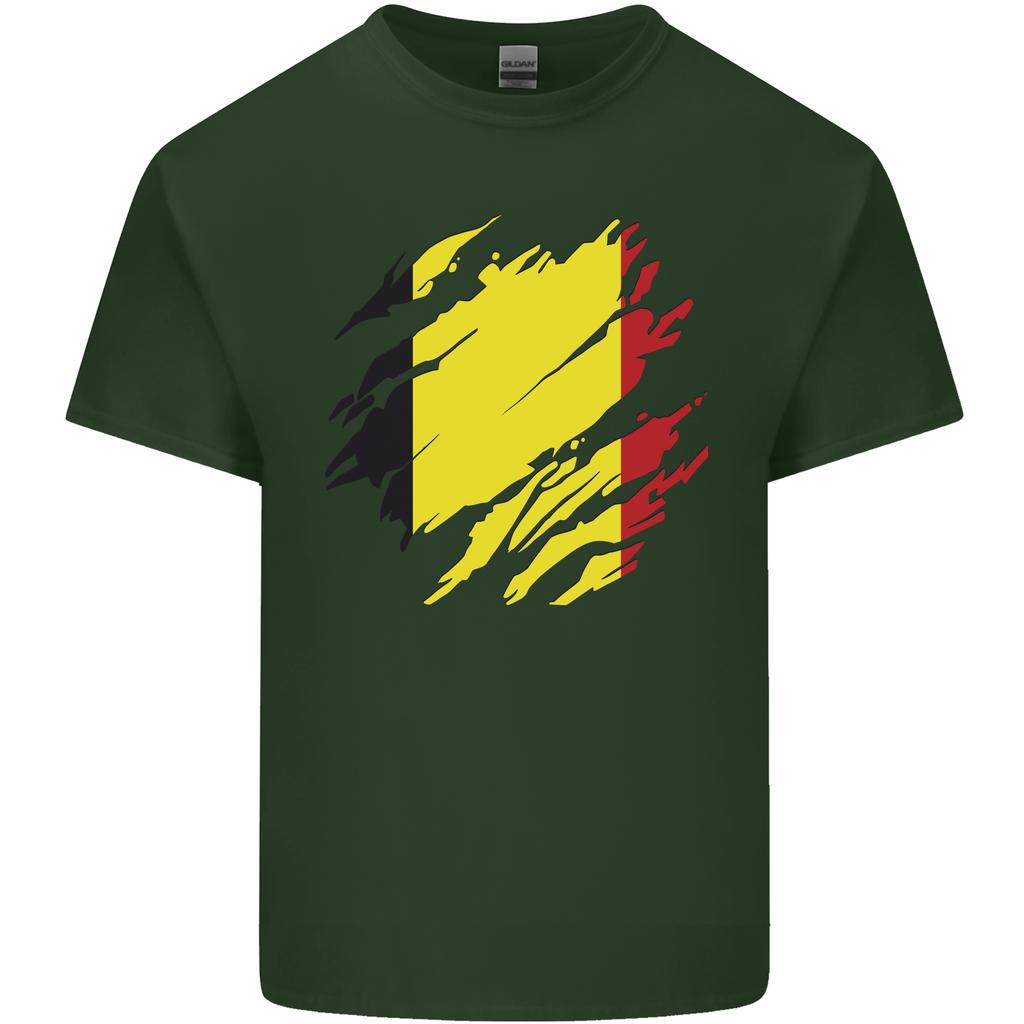 Torn Belgium Flag Belgian Day Football Unisexs Light Cotton Tshirt