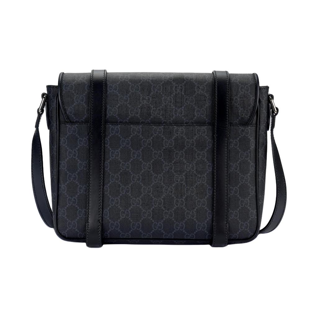 Gucci Bolso Bandolera Mensajero de Lona con Monograma GG en Negro Para Hombres Uso Diario