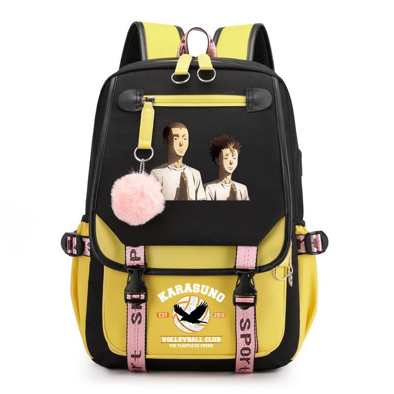 Anime volleyball teenager peripheral printing middle school student schoolbag outdoor large-capacity backpack