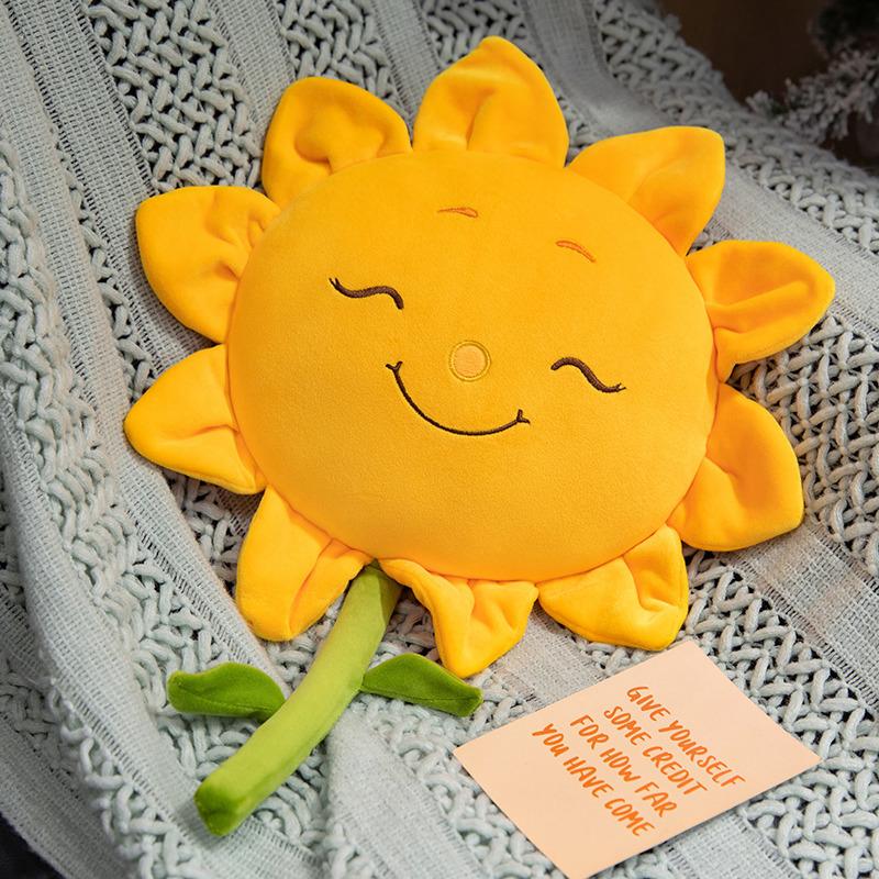New Creative Sunflower Doll Plush Toy Cute Sunflower Pillow Living Room Decoration Ornament Sofa Cushion