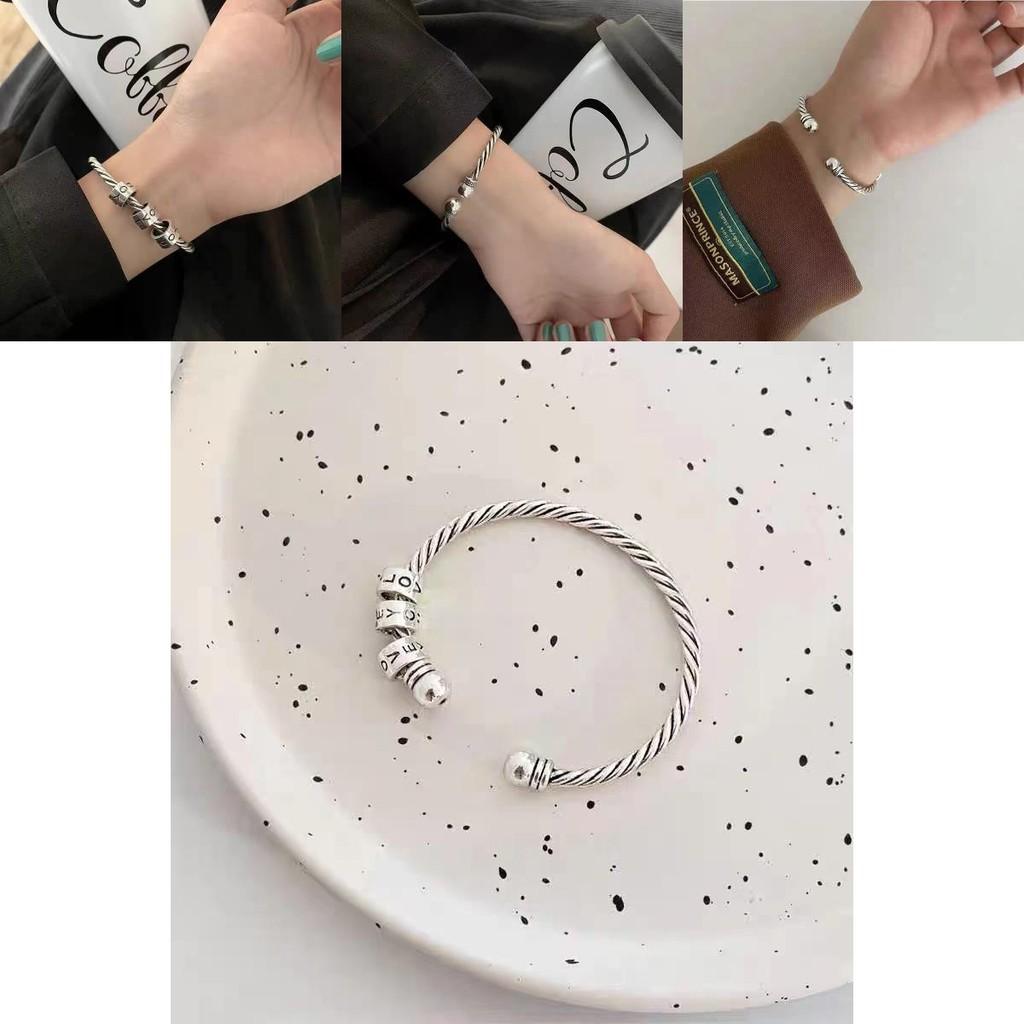 Trendy Summer 2024 Love Letter Bracelet For Women Retro Copper Geometric Design