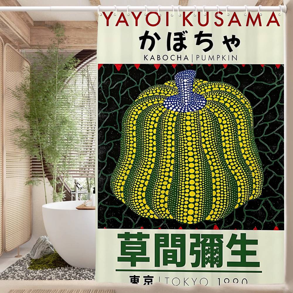 Yayoi Kusama Menas Vonios Dušo Užuolaida Apsauganti Sienelė Dušo Užuolaida Greitai Džiūstanti Gali Būti Šveičiama Šviesiai Nepermatoma Vonios
