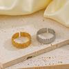 Stainless Steel Wide Face Opening Rings for Women Men Classic French Style Retro Texture Rings Banquet Charm Jewelry Accessories
