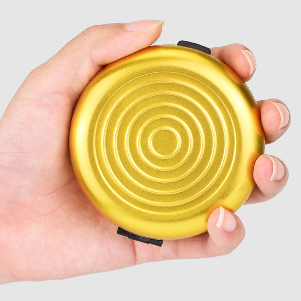 Scatola portaoggetti in lega di alluminio rotonda a 7 scomparti, custodia impermeabile anticorrosiva, contenitore, dispenser con specchietto cosmetico