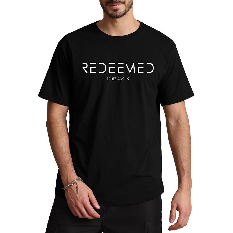 Aiyino Men's Redeemed Christian T-Shirt Graphic Tee 100% Cotton
