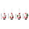 Mini Resin Christmas Tree Ornaments Set, Santa Elk Dog Cat House Pendants With Hanging Rope, 4 Pack, Classic Holiday Decor
