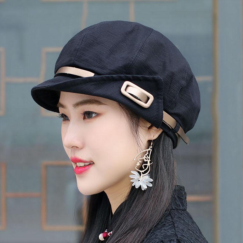 Face-Slimming Women's Beret: Loose Fit, Short Brim Newsboy Painter Hat for Spring & Autumn