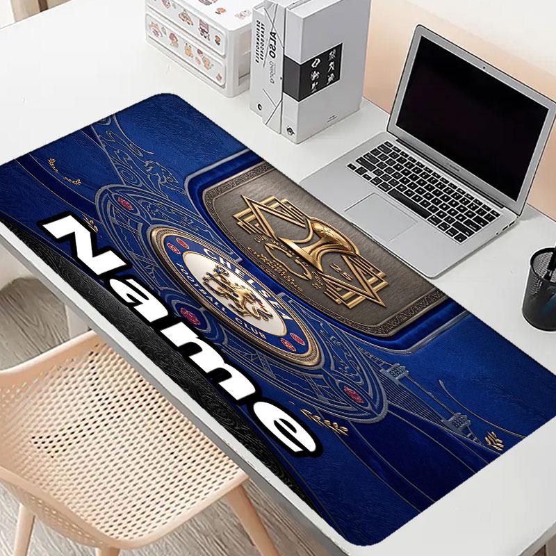 Custom Name Personalized Chelsea Football Club Pattern Mousepad, Laptop PC Desk Mat, Decorative Desk Mat for Home Keyboard Pad Gift