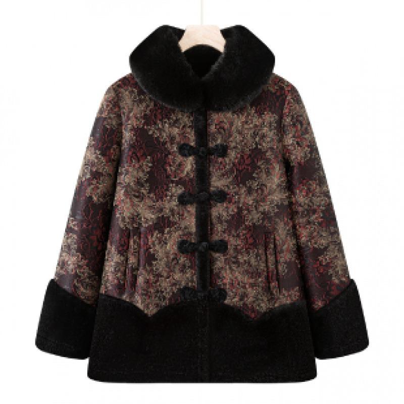 Women's winter clothing thickened old lady fleece jacket old warm clothes