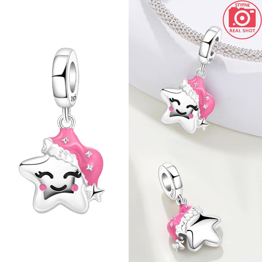 925 Silber Rosa Zirkon Liebesperlen Anhänger Passend für Armband Damen Schmuck DIY Geschenk Zarte Accessoires Jahrestag Geschenk