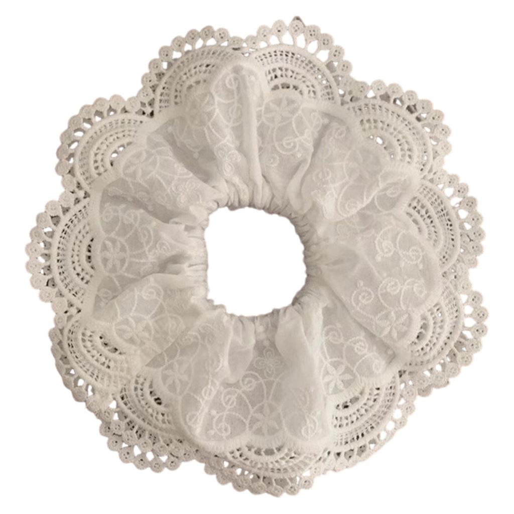 Aesthetic Scrunchies Elastic Double Layer Lace Hair Rope Wedding Party Beach Headwear Big Buns Hair Elastic Lace Hairtie