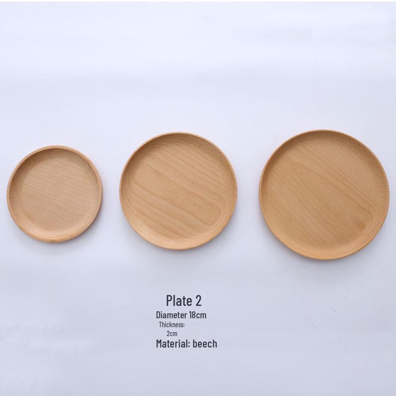 Round Black Walnut Wooden Tray for Breakfast, Pastry, Fruit, and Snacks