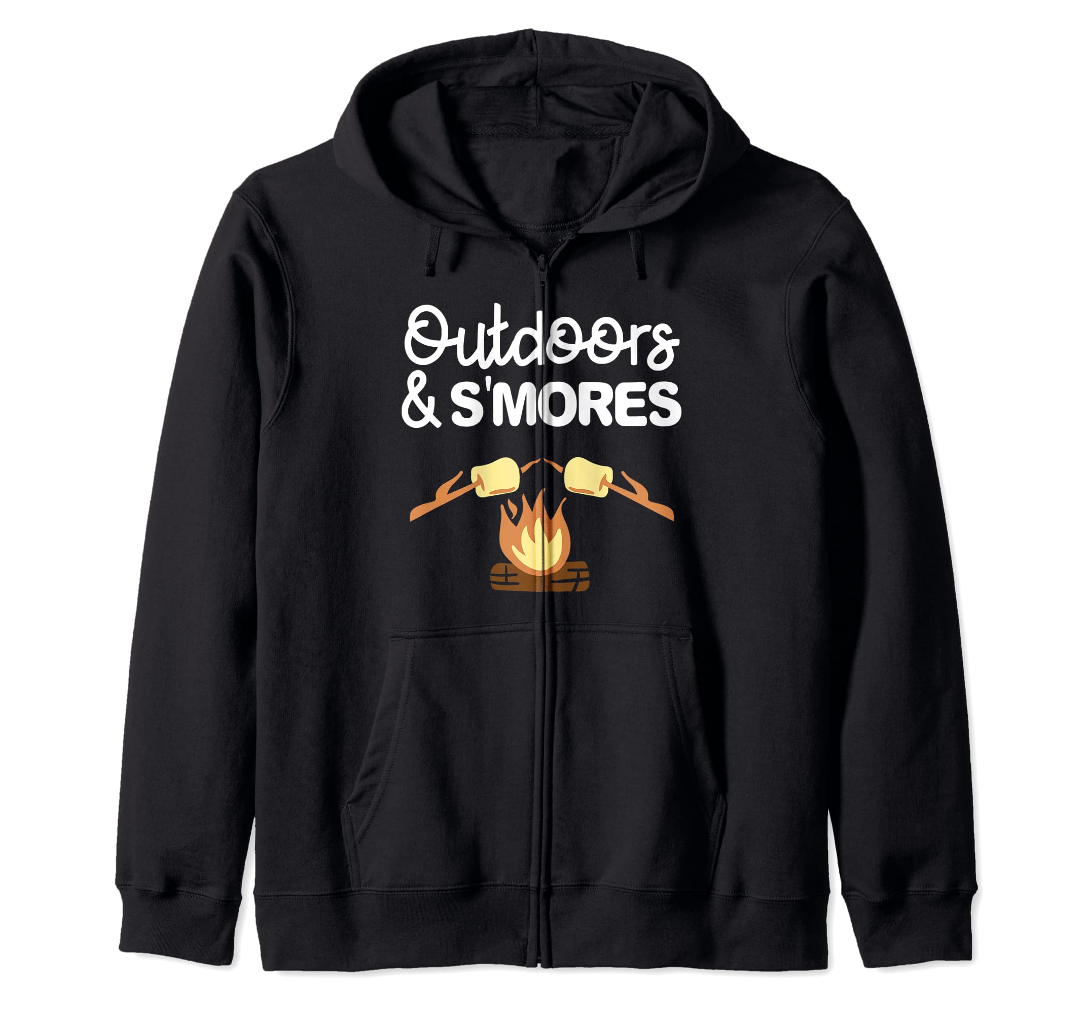 

Outdoors And S mores Camper Nature Lover Wilderness Zip Hoodie