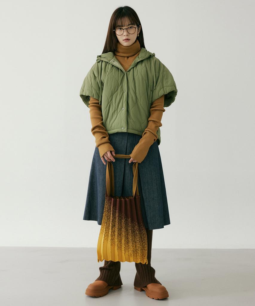Pleatsmama Shoulder Bag Yellow Brown