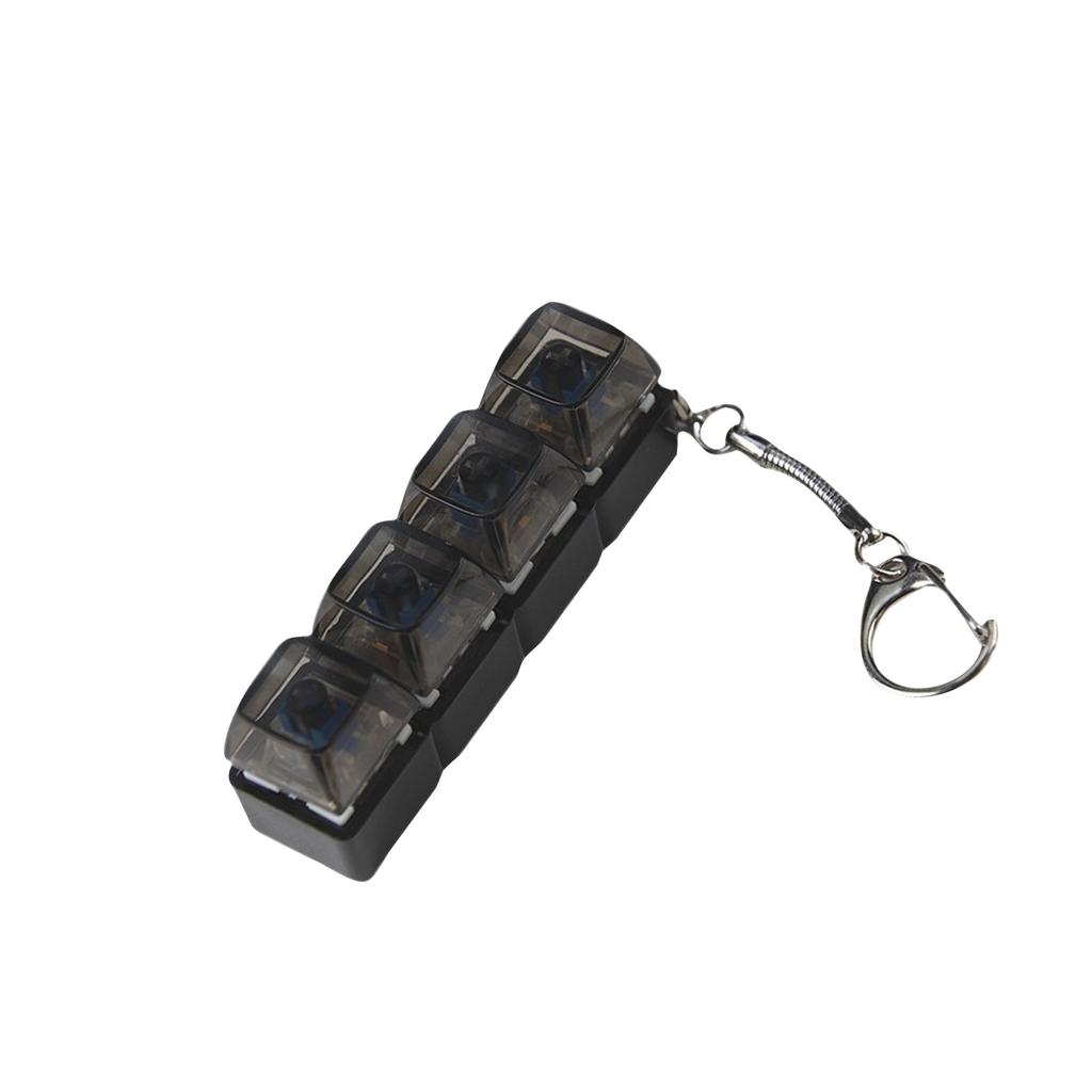 Mechanical Keyboard Luminous Transparent Shaft Decompression Toy, Crystal Keycap High Decompression Toy School Bag Pendant