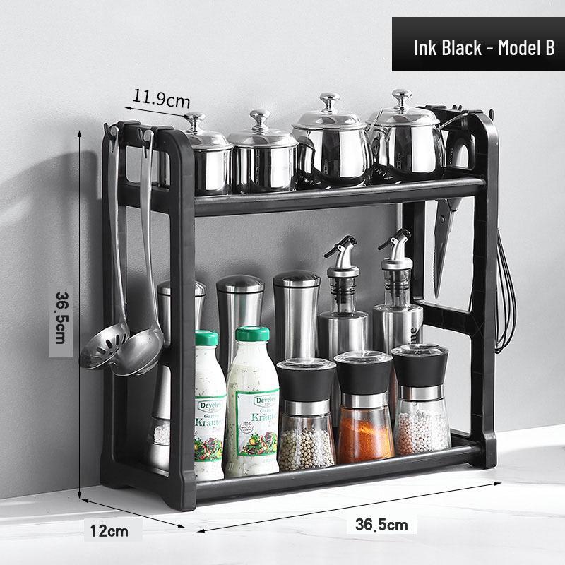 Double Layer Kitchen Storage & Seasoning Rack Organizer