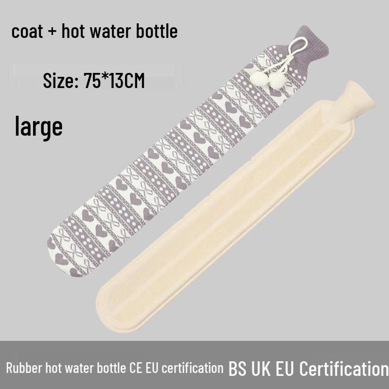 Explosion-Proof Hot Water Bottle: Rubber Design for Stomach and Feet, Long-Lasting Warmth