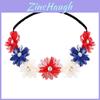 Red White Blue Crystal Flower Crown Headband For Queens Jubilee Costume