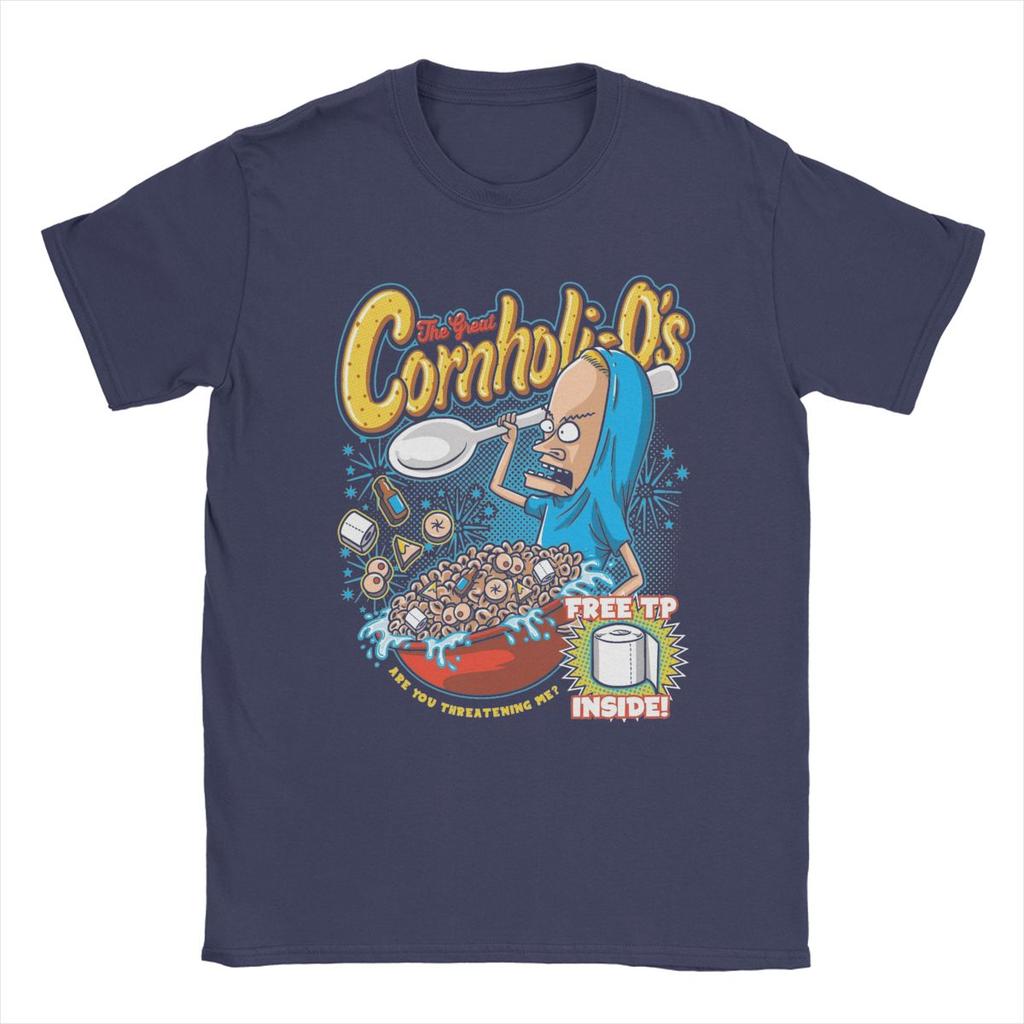 Cornholi-Os Beavis And Butthead T-Shirt for Men Vintage Cotton Tee Shirt O Neck Short Sleeve T Shirt Gift Idea Clothing