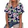 Women's V-neck Top Floral Floral Print Short Sleeve T-Shirts Women’s