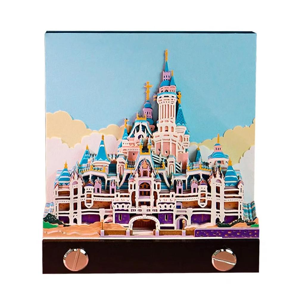 3D Memo Pad Art Fantasy Castle Shaped Desk Calendar Sticky Notes Card Craft Character Silhouette DIY Gift with Light Calendar