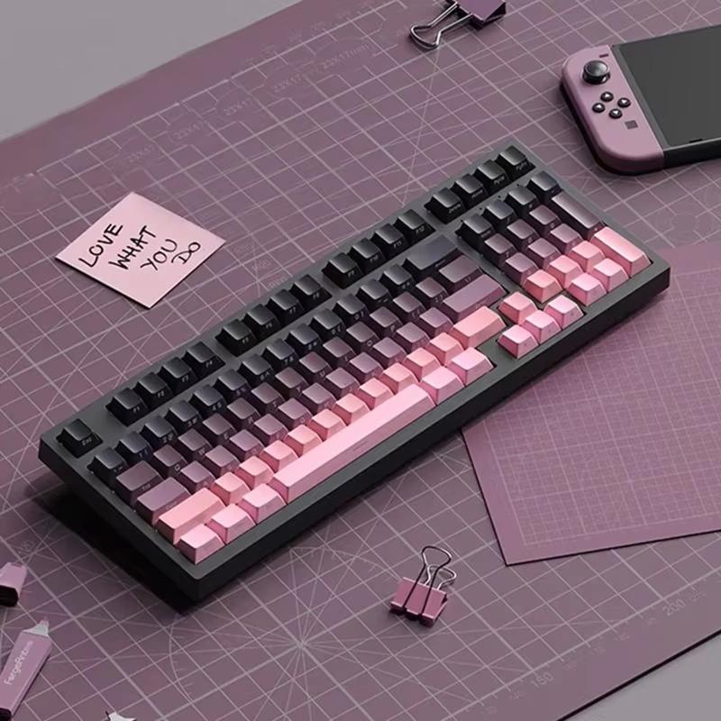 Xiaomi Side-printed Gradient Keycaps with PBT Contour Backlighting, Bottom-lit Design, Compatible with 60/75/68/87/104 Gaming Keyboards