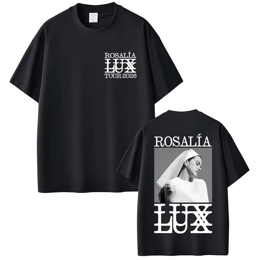 

ROSALIA LUX tour TSHIRT 2026 ROSAIA Same As Official Website High Quality Teeshirt Oversized Cotton Harajuku Round Neck TEES L