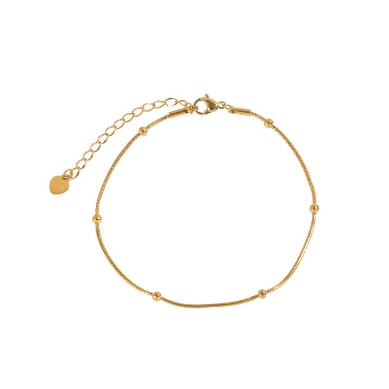 Ramos Trendy Gold Color Chain & Link Bracelets For Women High Quality Stainless Steel Beads Bracelet & Bangle