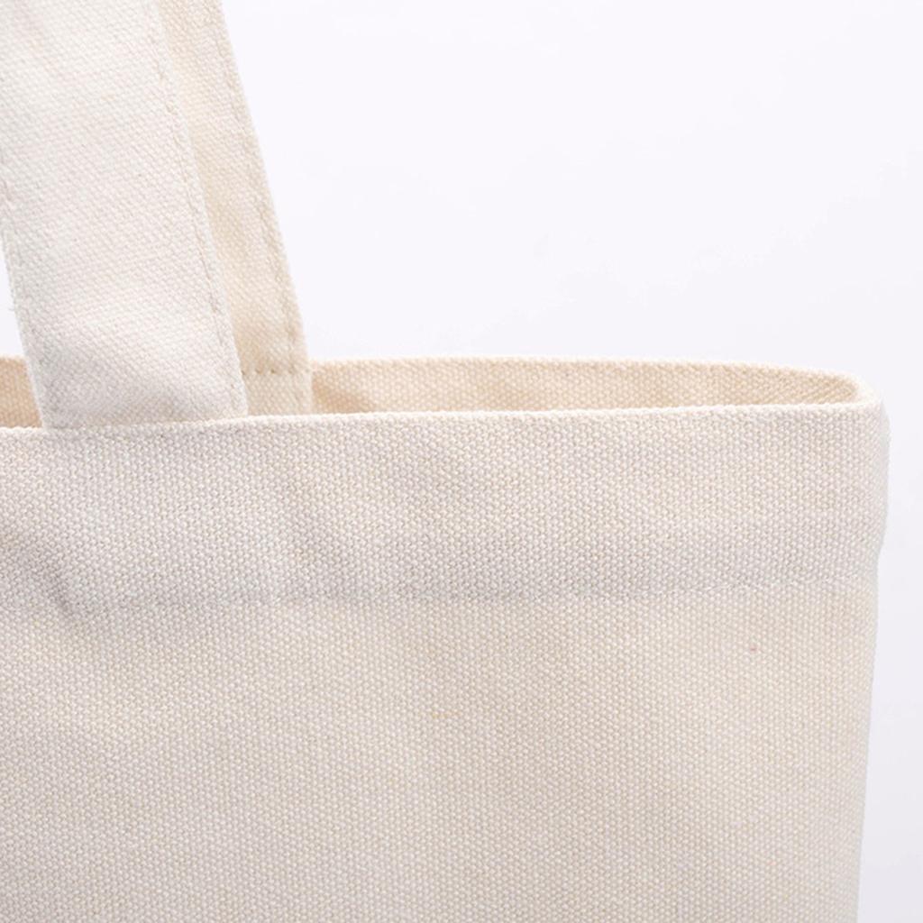 10PCS Canvas Bag Handbag Large Capacity Solid Color Foldable Reusable Lightweight Shopping Bag