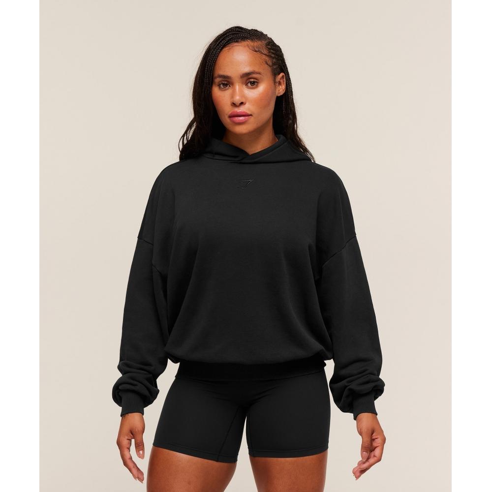 Gymshark Power Washed Oversized Hoodie Black Acid Wash Small Ball B4c5f Bb4v