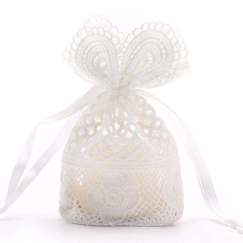 Runde Loch Spitze Tasche Schmuck Lagerung Tasche Milch Garn Bündel Tasche Kordelzug Taschen Verpackung Party Hochzeit Gefälligkeiten Geschenk