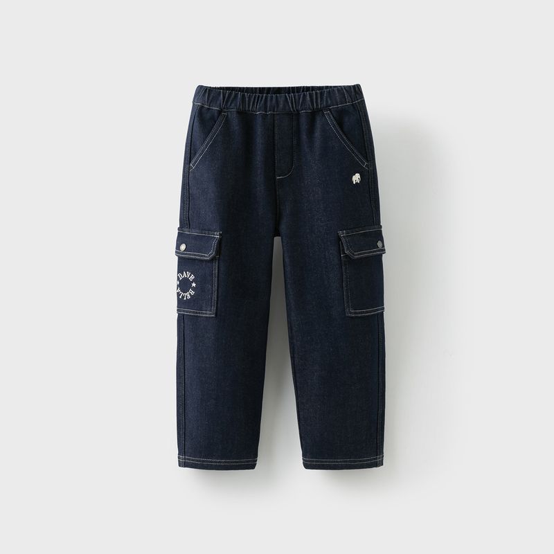 David Bella Children s Denim Pants 2026 Winter New Style Boys  Fleece-Lined Casual Straight Pants Denim Blue [Ready in Stock] 165