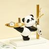 Chic Panda Shaped Resin Tray with Metal Base Perfect for Jewelry Storage Bedroom Decor