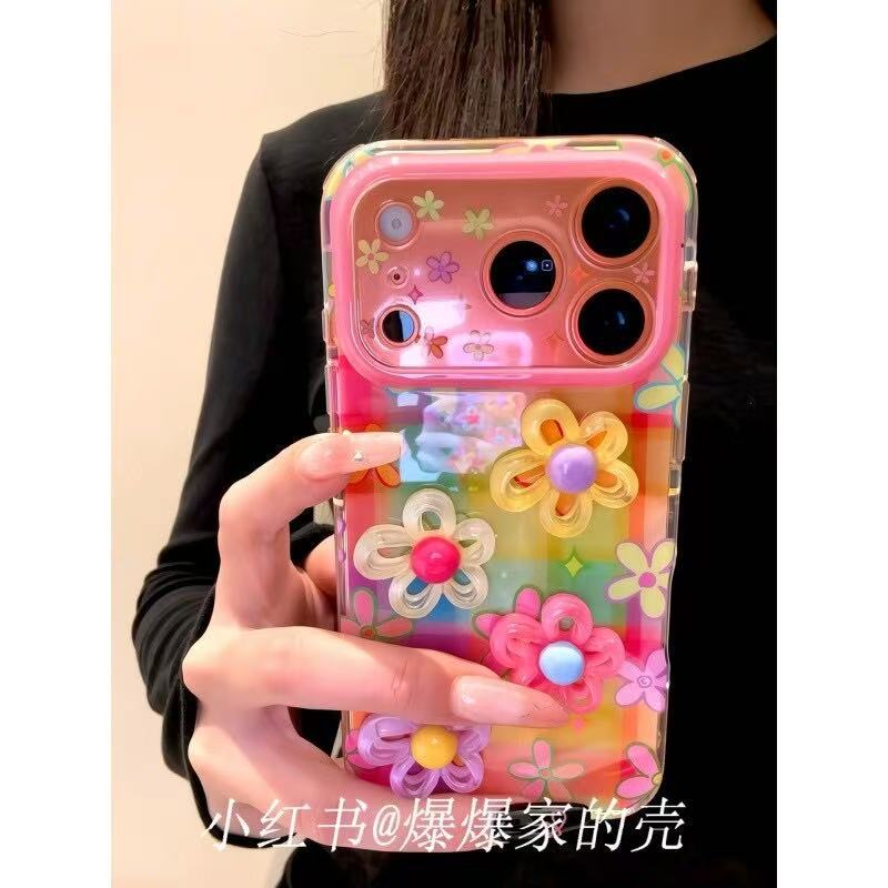 Applicable to Apple iphone17promax color plaid 16pro dopamine 15 creative 14ins wind phone case