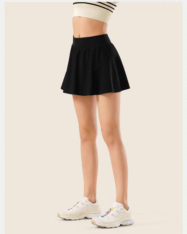 Quick-Dry Stretchy Tennis Golf Running Skirt with Built-In Shorts