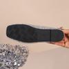 Women's Low-Cut Flat-Heeled Shoes 2025 Summer New Arrival Square-Toe Low-Cut Flat-Heel Sequined Women's Loafers