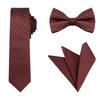 [Allegra K] Slips, Butterfly, Lommetørklæde 3-Dels Sæt, Prikket, Bryllup, Formel, Herre, Vinrød, Én Størrelse