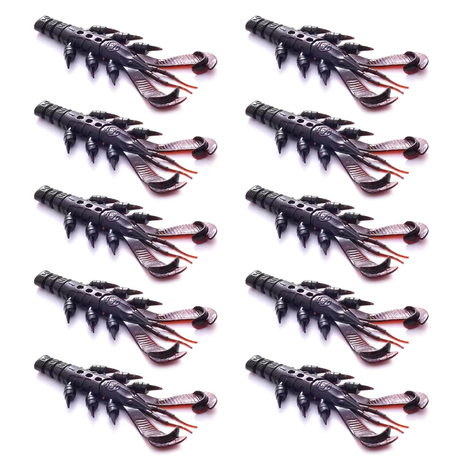 

Набор из 10 мягких рыболовных приманок 8,7 см 5 г, приманки-раки, искусственные креветки с клешнями для пресной и соленой воды 2