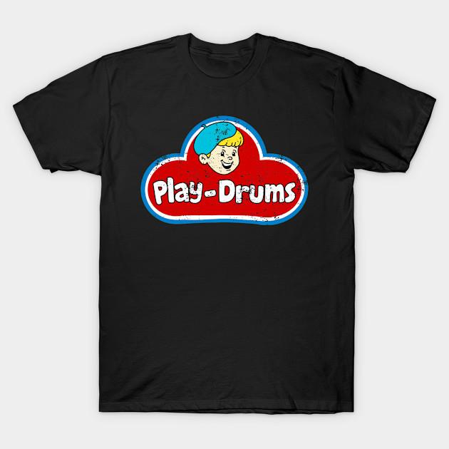 

Men Black Print T-shirt Play Drums No-Cut Transfer Paper Print Cotton Tshirt 3XL