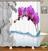 Colorful Tulip Lotus Flowers Trees Shower Curtain Bathroom Curtains Nature Flower Waterproof Polyester Fabric Bathtub Decor