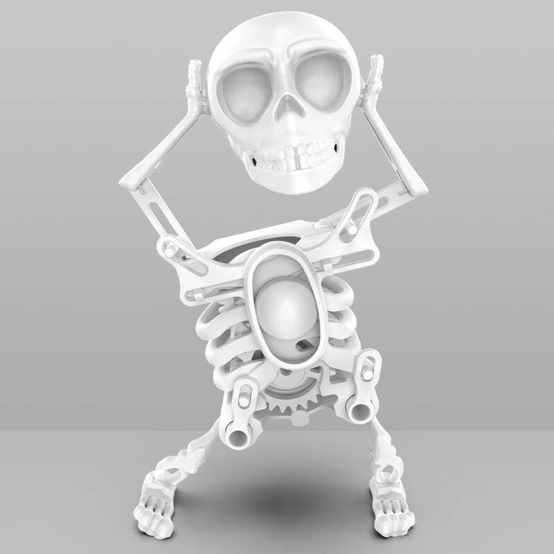 Funny Wind-up Dancing Skeleton Toy No Need Battery Kids Toddlers Desktop Mini 3d Print Shaking Skull Doll Spring Clockwork Toy
