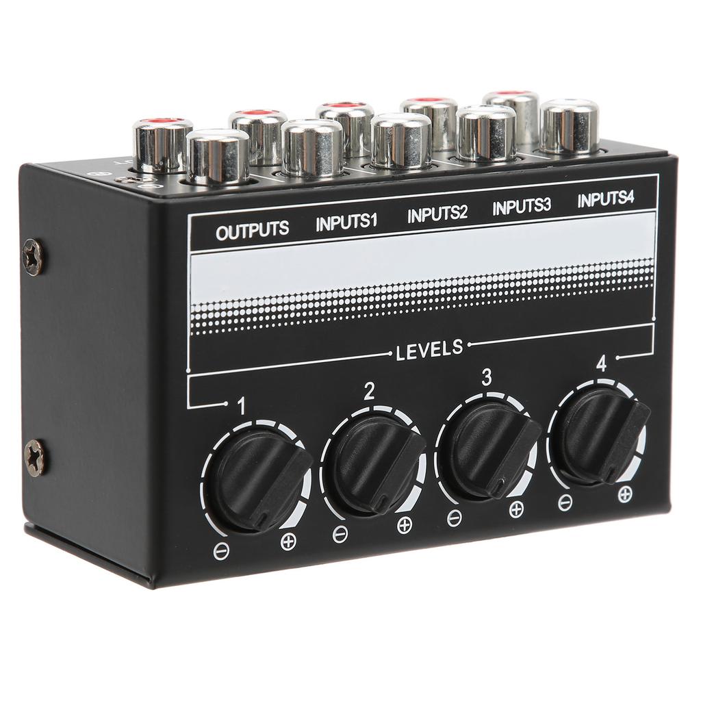 Stereo Mixer Mini Passive Audio Signal 4?Channel Hub for Outdoor Singing Effect Equipment