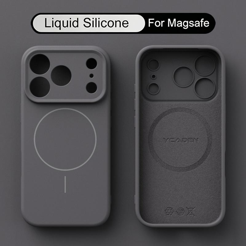 For iPhone 17 Pro Max Case Magnetic For Magsafe Liquid Silicone Soft Cover Coque For iPhone 16 15 14 13 Pro Max 17E 16E