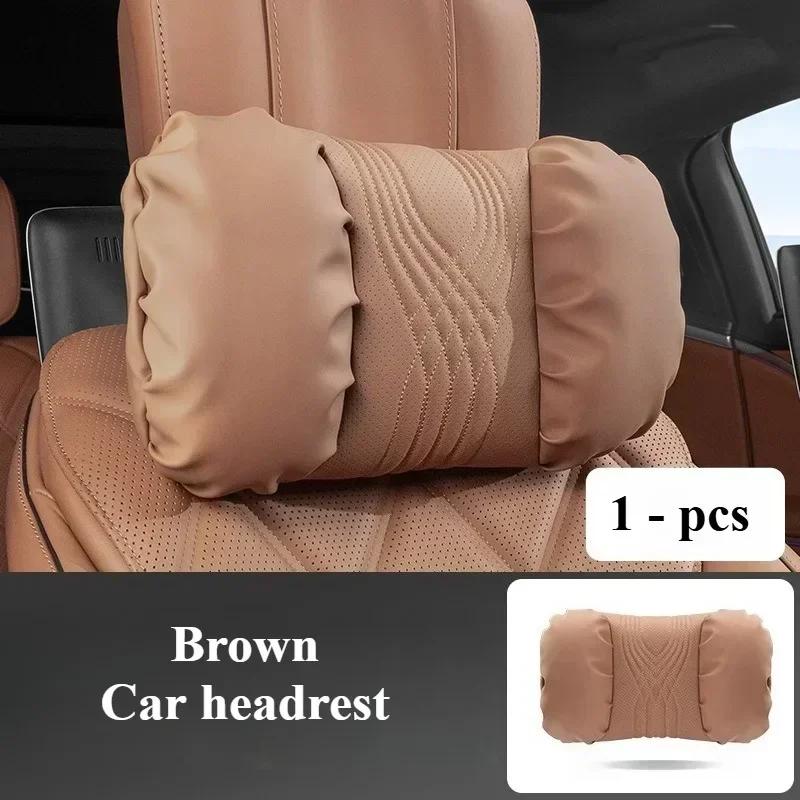 RAT2 Luxury Nappa Leather Car Headrest Waist Pillow Seat Accessories Car Headrest and Lumbar Set For Mercedes Benz E S C A B Class