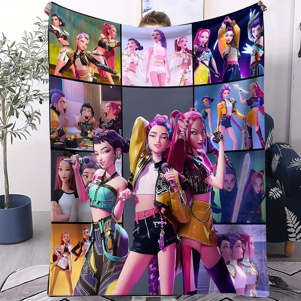 K-Pop Demon Hunters Blanket Super Warm Comfortable Flannel Throw Blanket Fan Gifts for Home Leisure Camping Travel