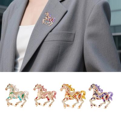 Durable Zinc Alloy Chinese Zodiac Horse Brooch For Fashion Accessories And Special Occasions