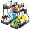 2 Tier Sliding Drawer Storage Rack Multi Functional Kitchen Bathroom Under Sink Organizer Desktop Makeup Storage Rack R Shaped