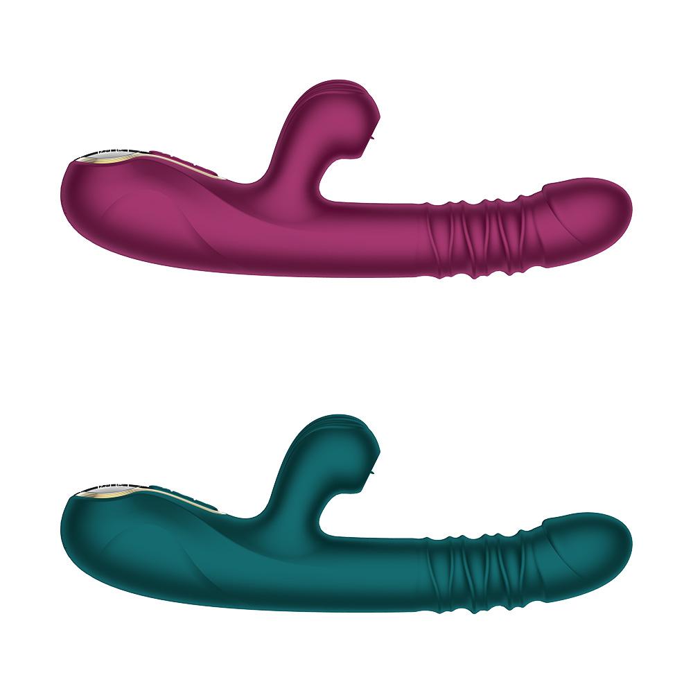 Women Retractable Vibrator Dildo Fast Piston Heating Sucking Tongue Licking G-spot Nipple Vagina Masturbator Sex Toys for Couple