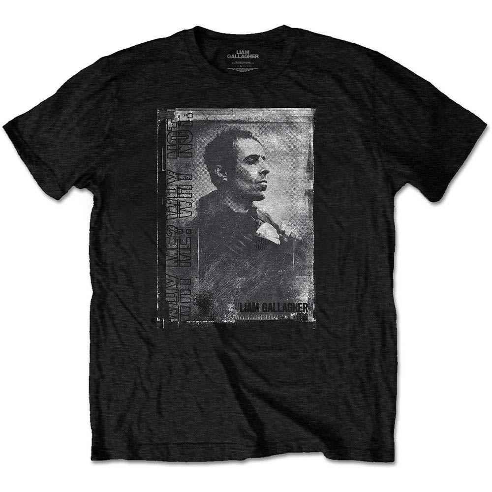 Men s Liam Gallagher Monochrome Slim Fit T-shirt Large Black 3XL